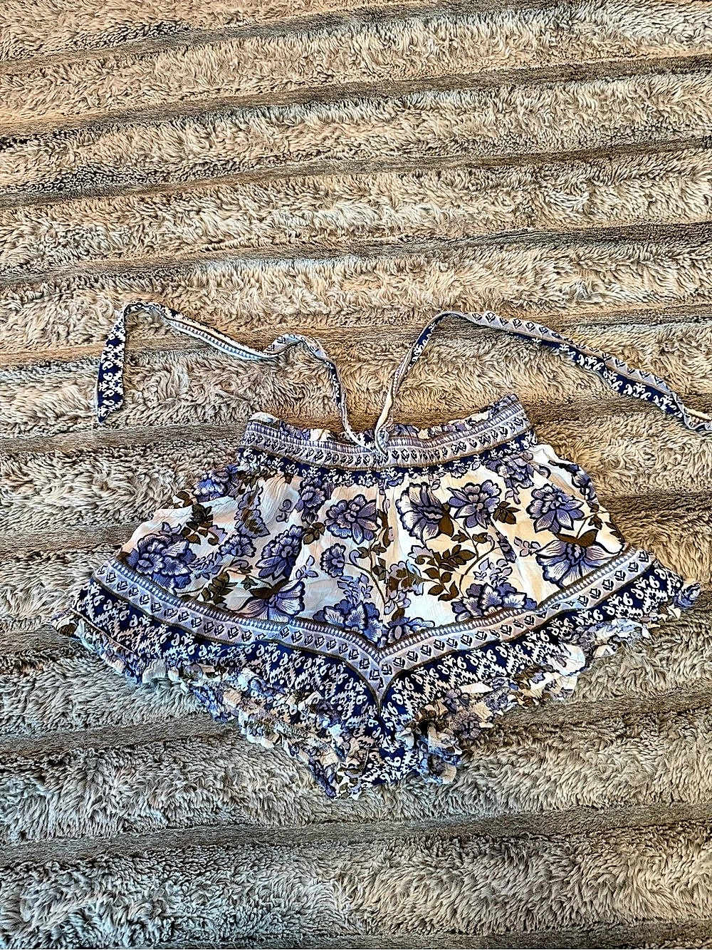 Floral Blue & White Skort